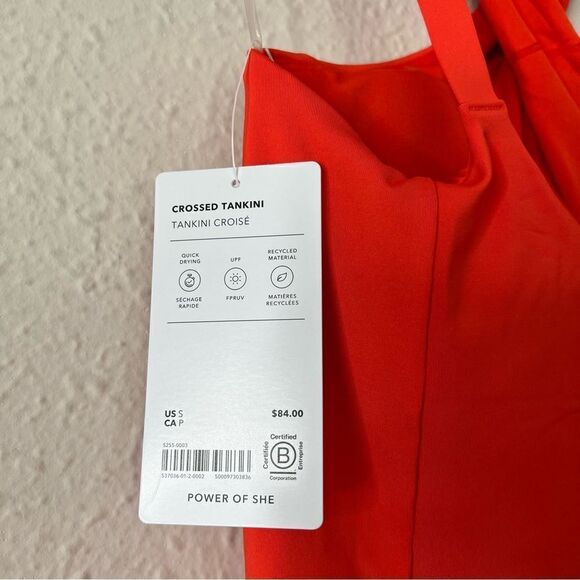Athleta Crossed Tankini Power of She NEW Size Small in Orange - Picture 9 of 10